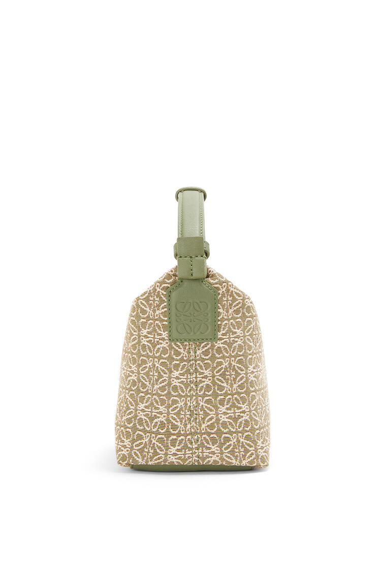 LOEWE Small Cubi bag in Anagram jacquard and calfskin Green/Avocado Green