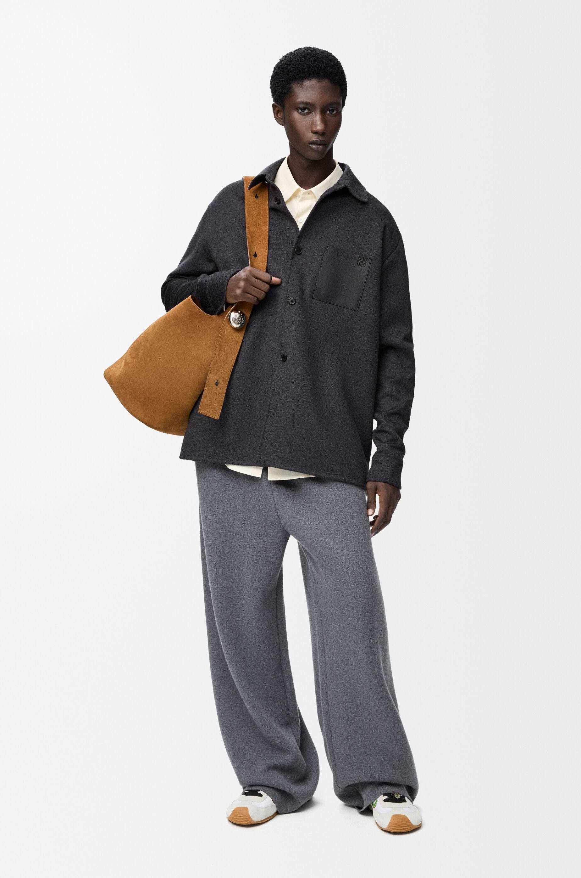 オーバーシャツ（ウール&カシミヤ） グレー - LOEWE Japan official