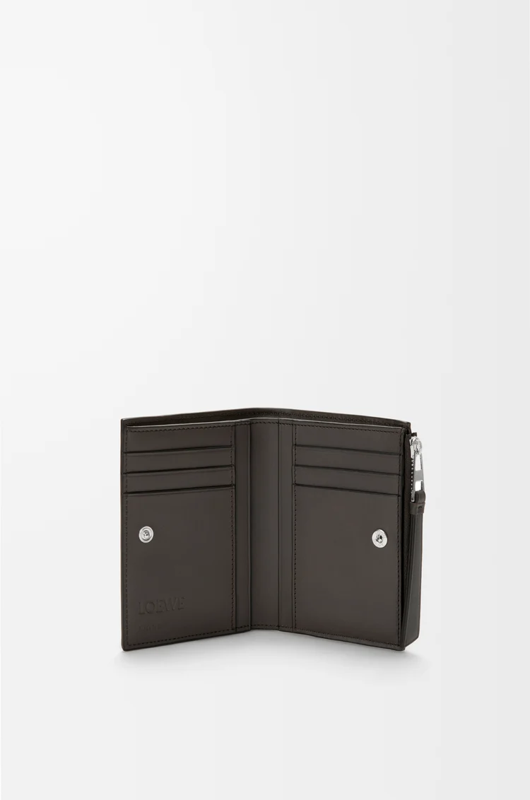 LOEWE Puzzle slim compact wallet in classic calfskin Dark Grey
