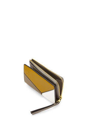 LOEWE Puzzle slim zip bifold wallet in classic calfskin Ochre/Laurel Green plp_rd