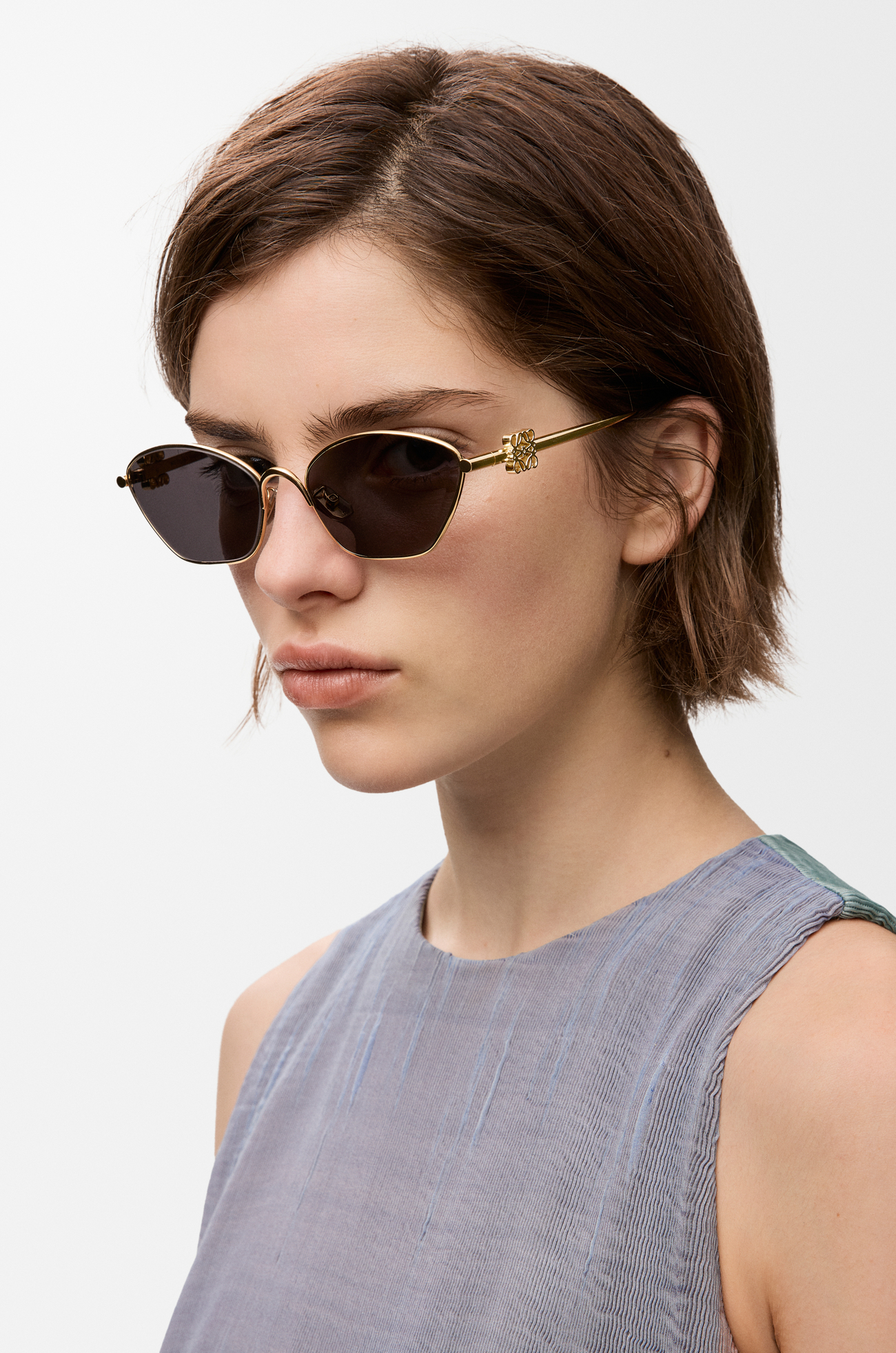 LOEWE Gafas de sol Anagram estilo hexagonal Humo/Moka