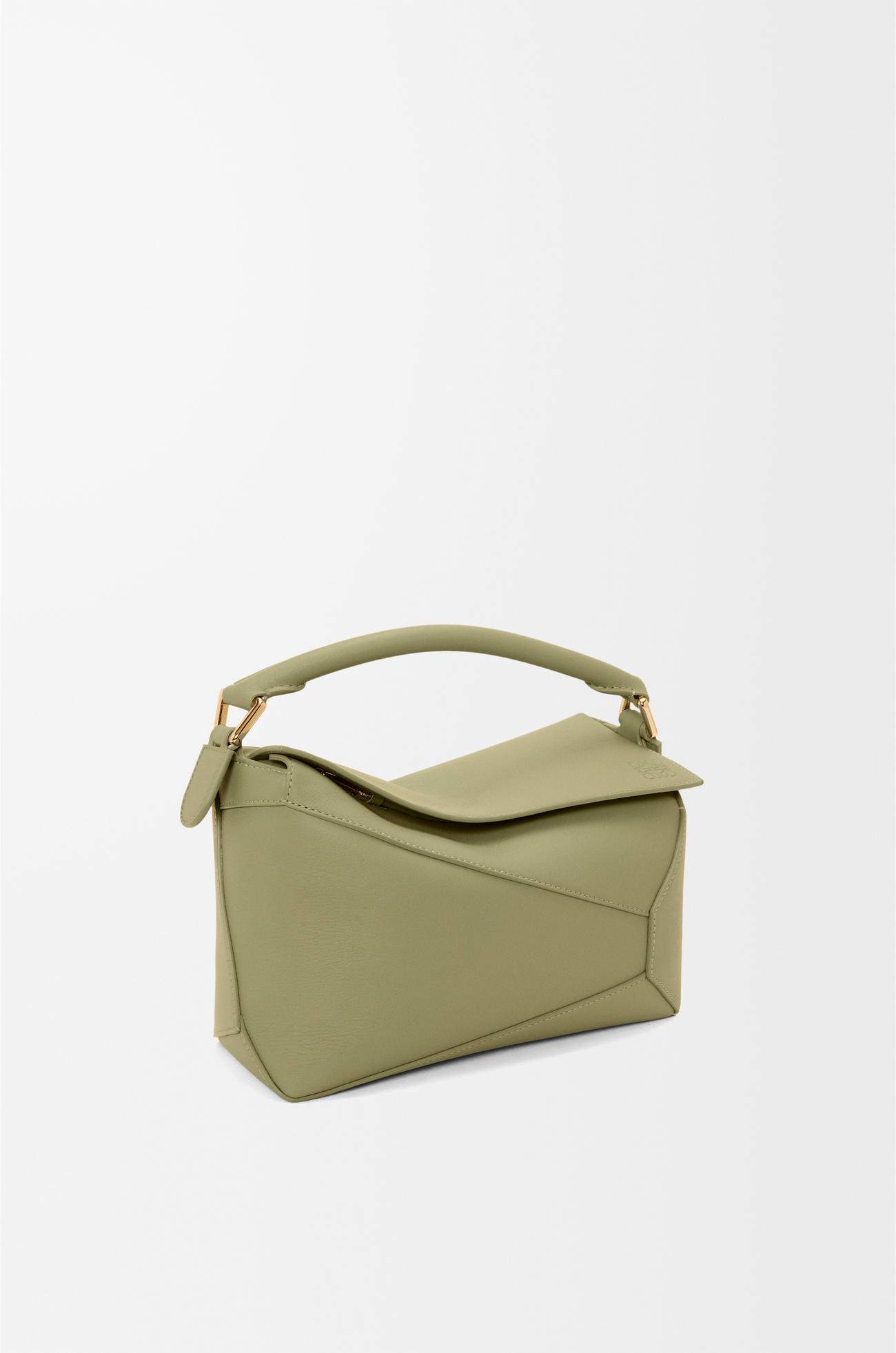 LOEWE Bolso Puzzle Edge pequeño en piel de ternera Verde Eucalipto