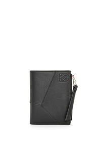 LOEWE Puzzle slim compact wallet in classic calfskin Black