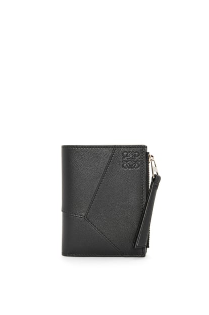 LOEWE Puzzle slim compact wallet in classic calfskin 黑色 plp_rd