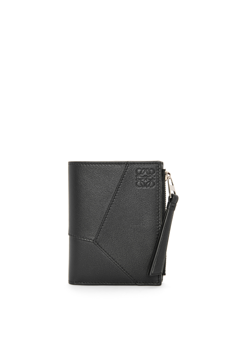 LOEWE Cartera compacta fina Puzzle en piel de ternera Negro