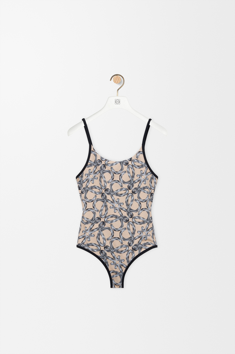 LOEWE 針織泳衣 米色/黑色