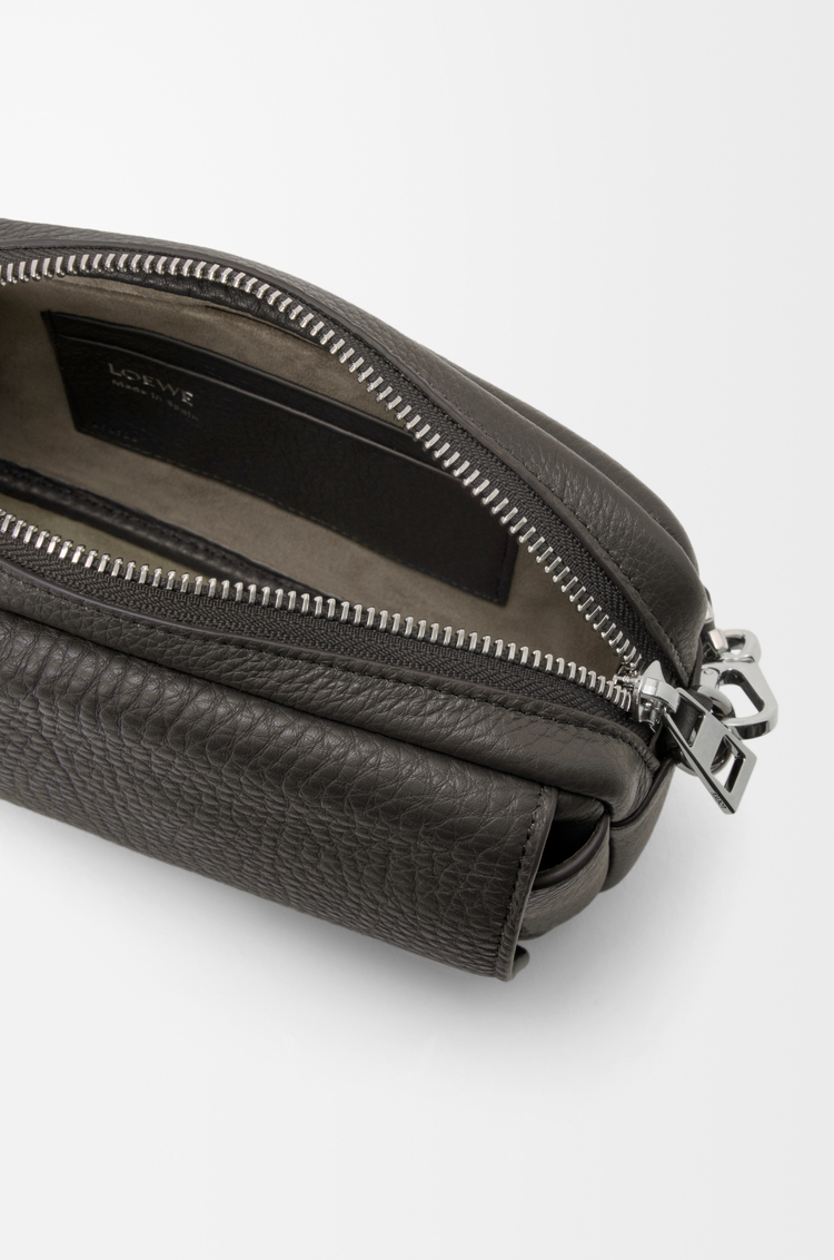 LOEWE Small Pebble messenger bag in supple grained calfskin Dark Grey