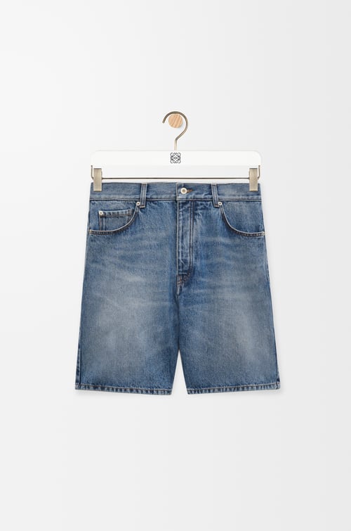 LOEWE Pantalón corto en denim Azul