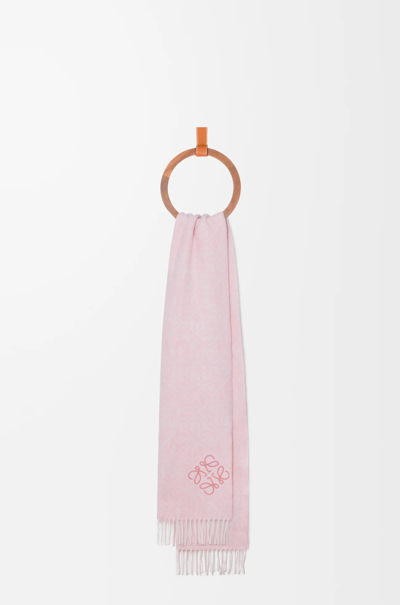 LOEWE Anagram scarf in wool and cashmere Soft Pink