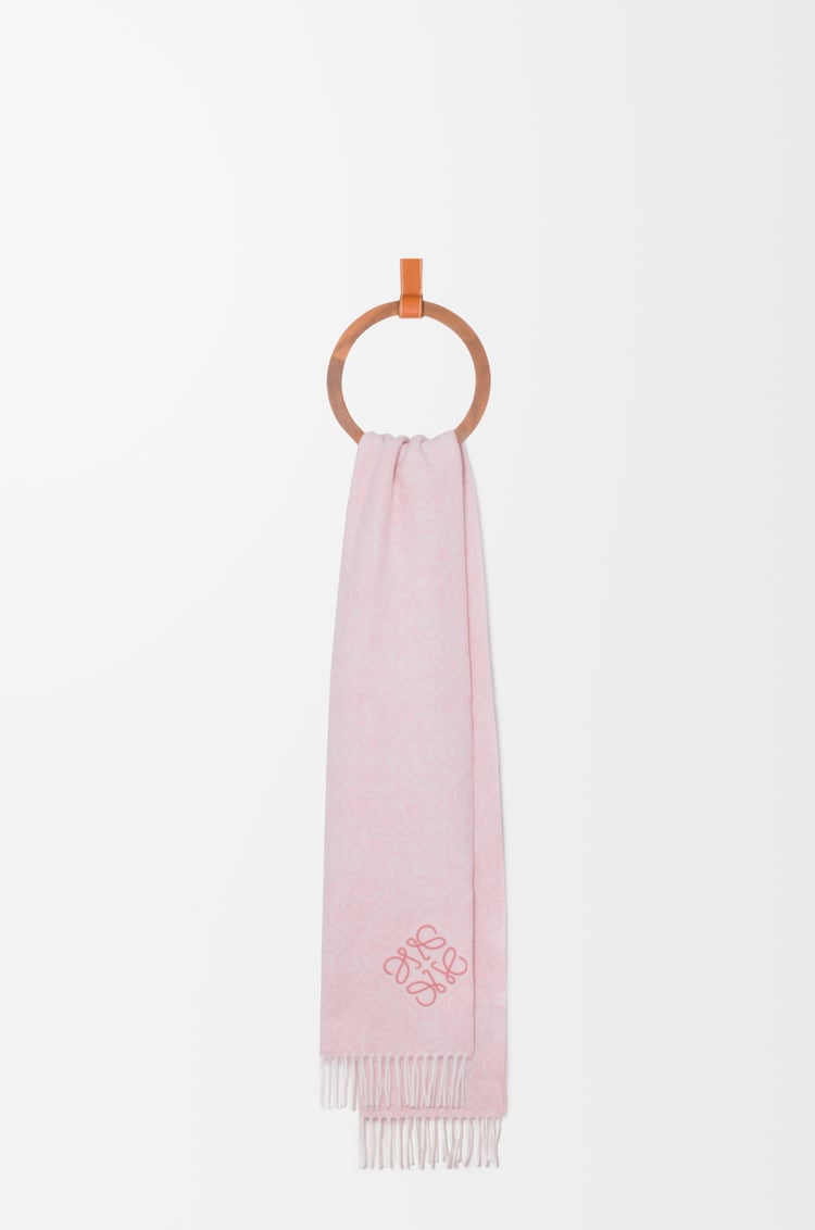 LOEWE Anagram scarf in wool and cashmere Soft Pink