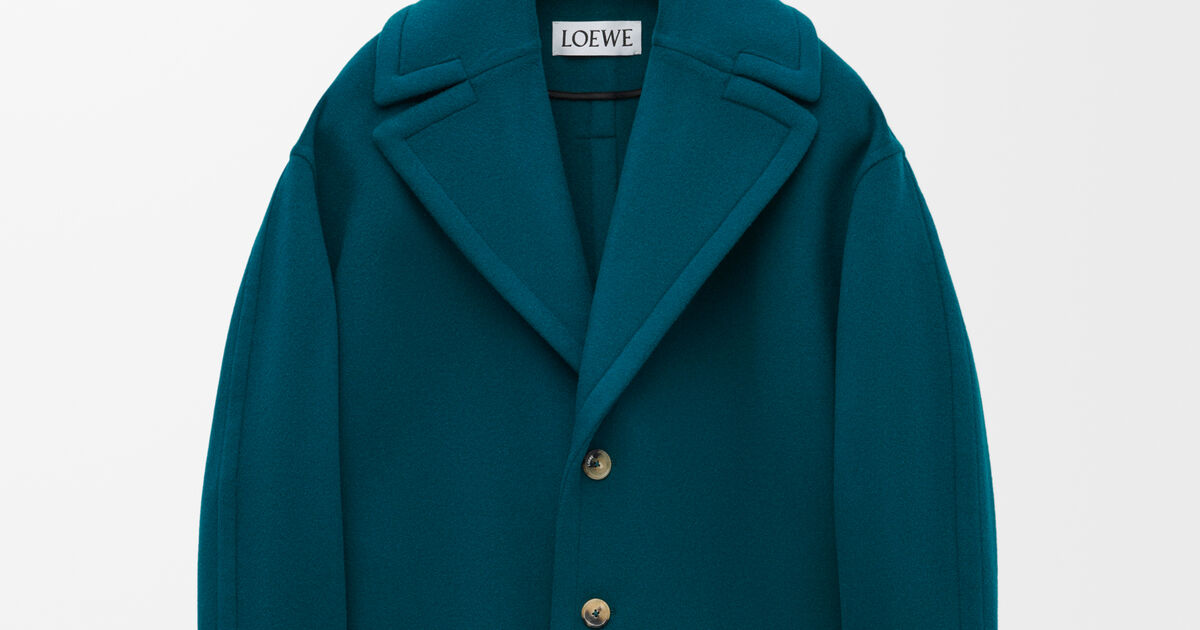 ショート コート（ウール） グリーン - LOEWE
