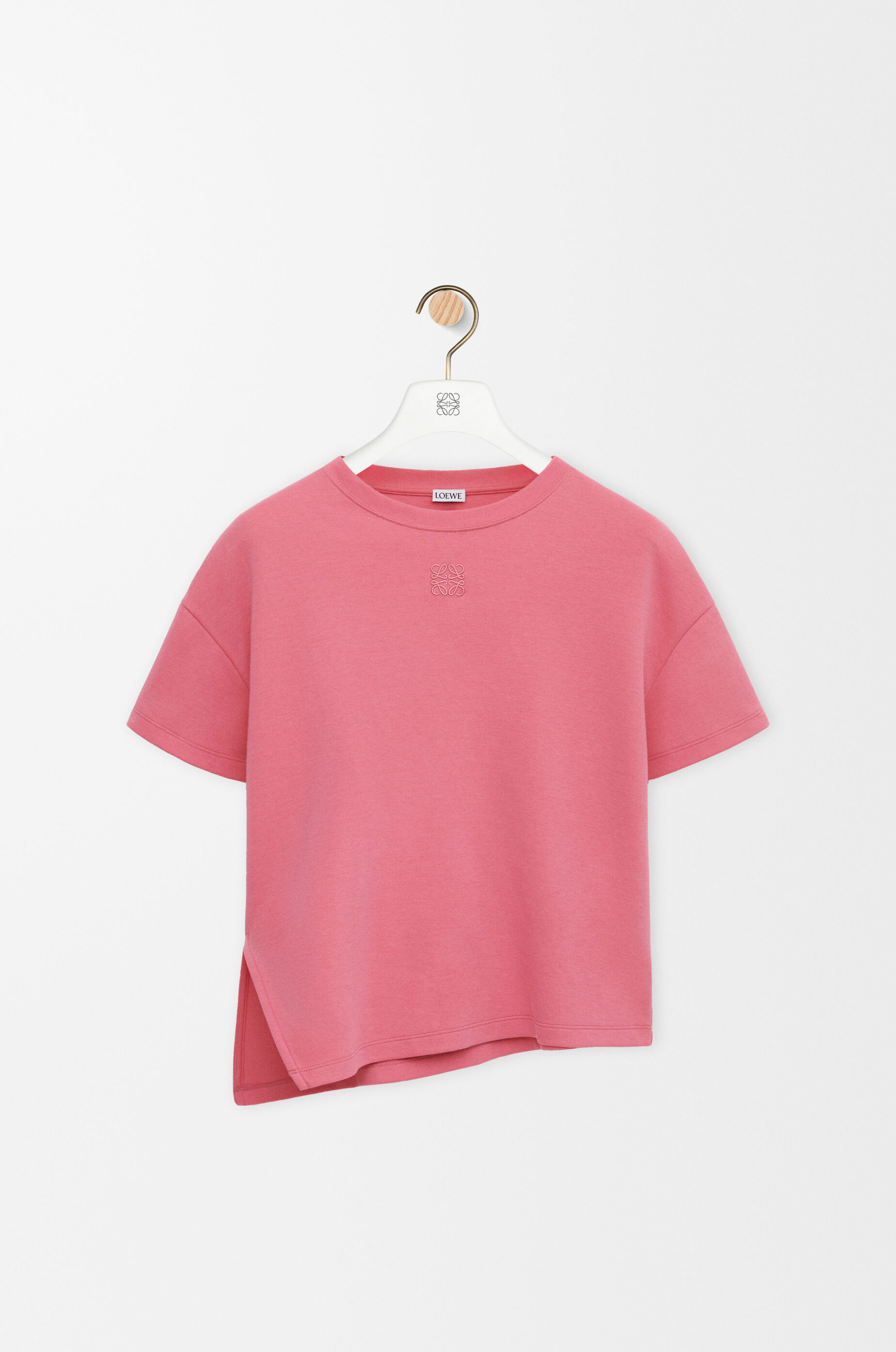 Asymmetric t-shirt in cotton blend Pink - LOEWE APAC official website