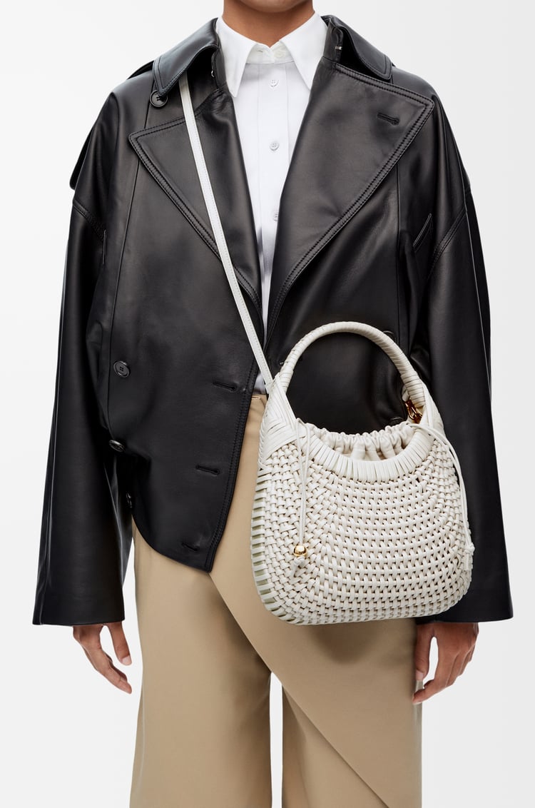 LOEWE Diamond Hobo bag in calfskin Soft White
