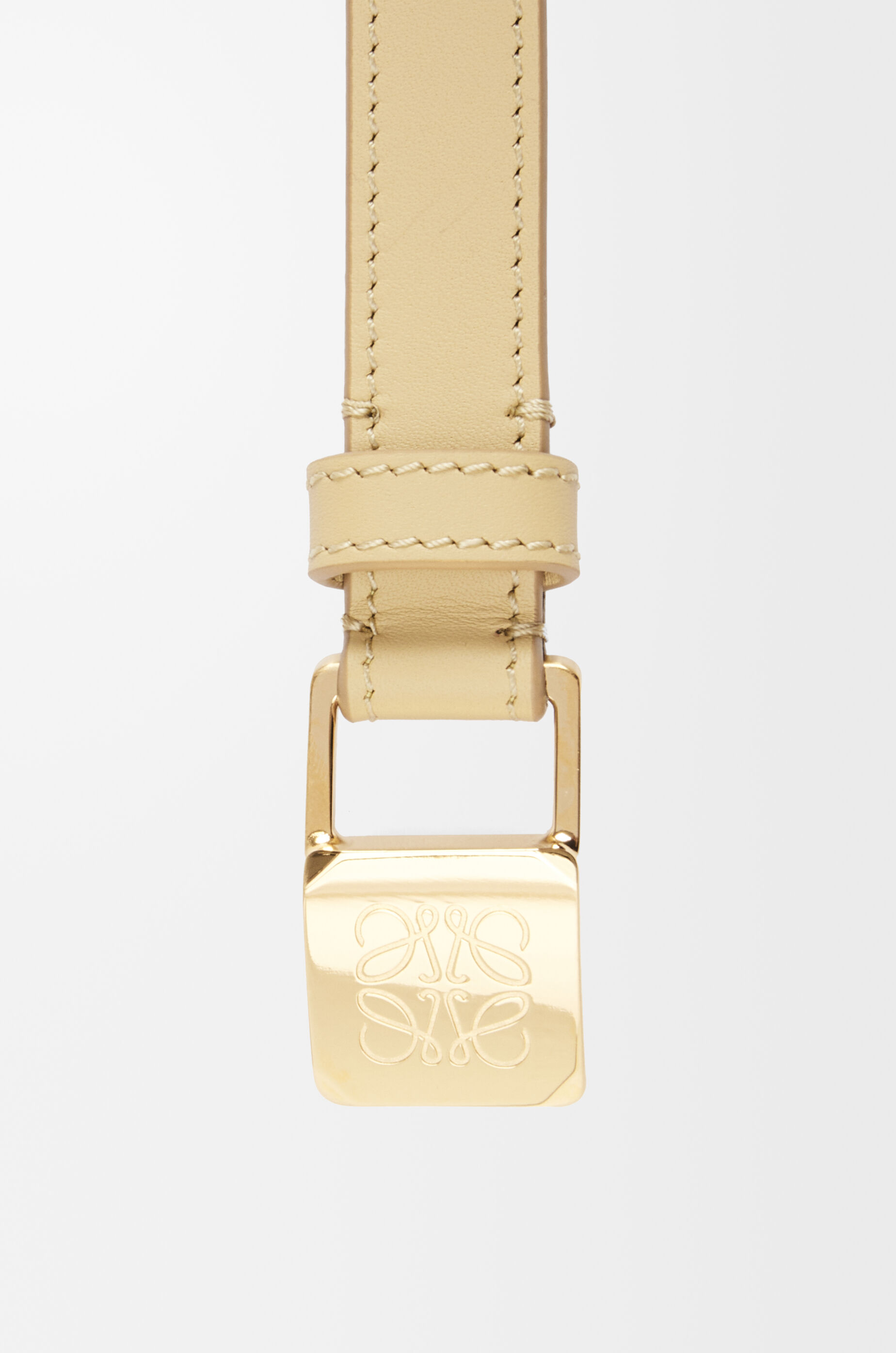 織り柄チェック 新作【LOEWE】アマソナ パッドロック ベルト (スムース