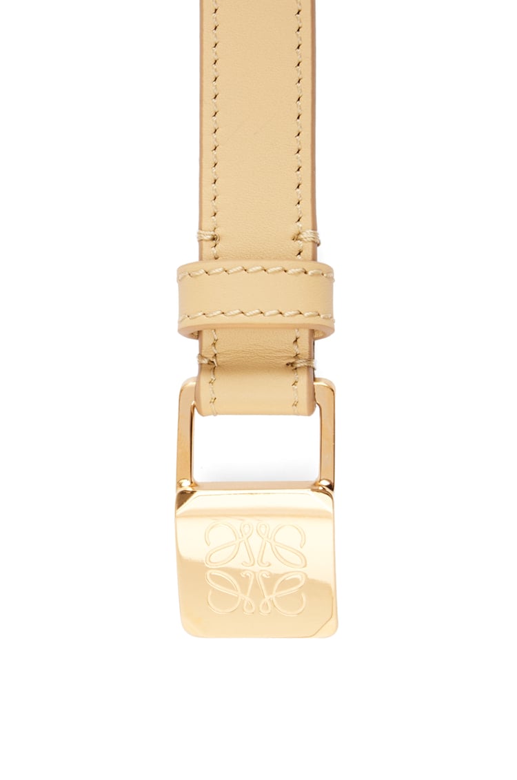 LOEWE Amazona padlock belt in smooth calfskin Dark Butter/Gold