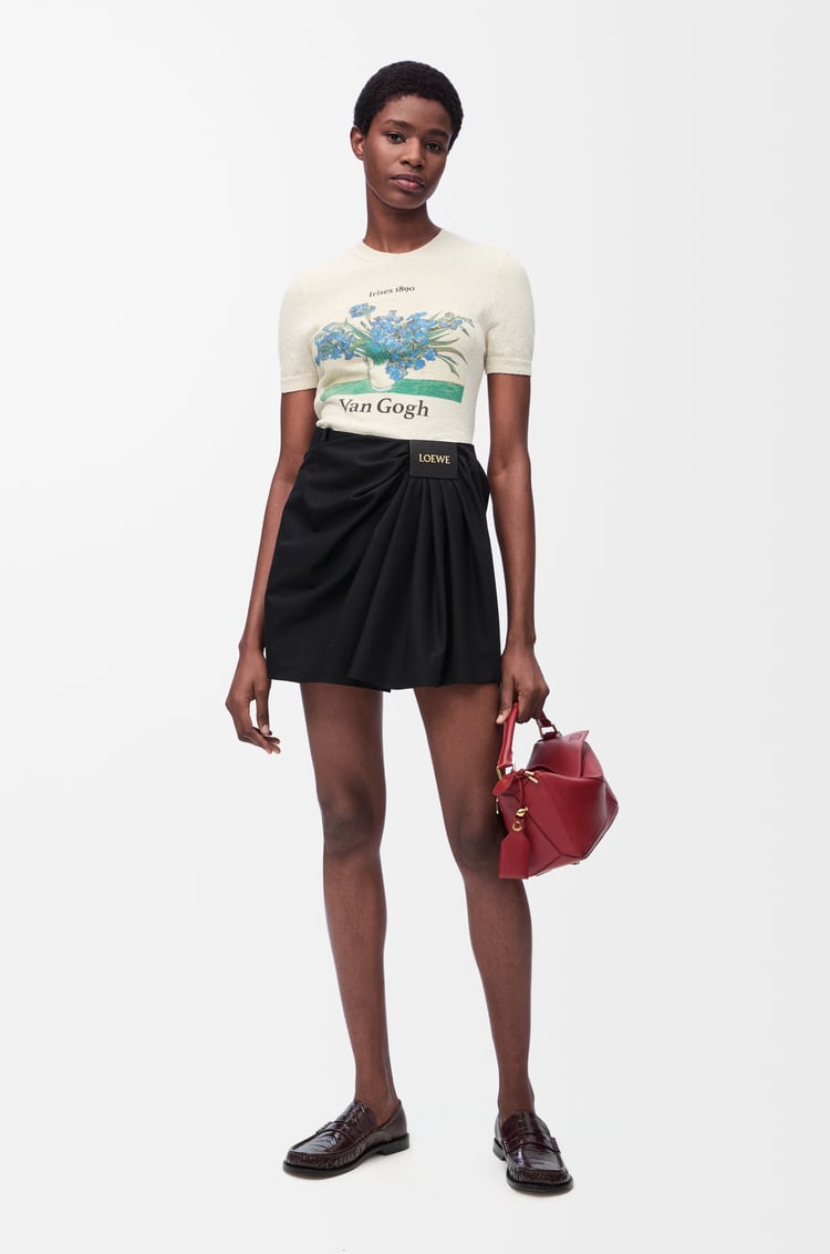 LOEWE ドレープ スカート（コットン&シルク） ブラック