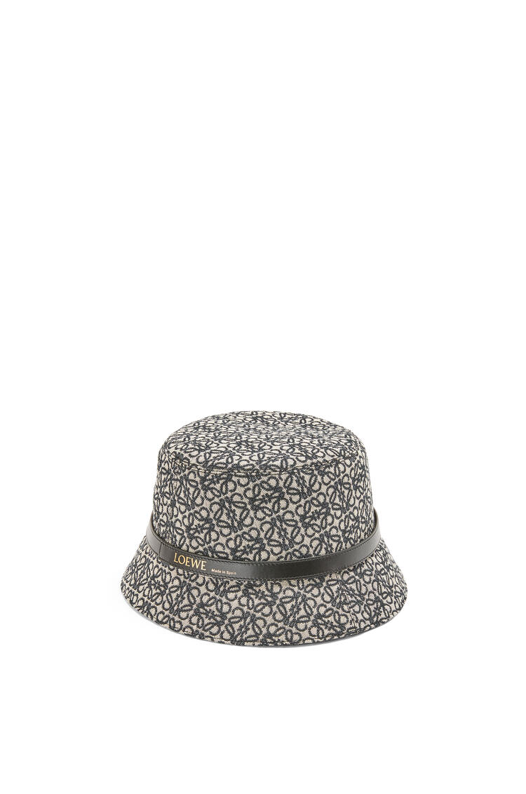 LOEWE Anagram bucket hat in jacquard and calfskin Navy/Black pdp_rd