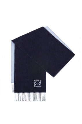 LOEWE Bicolour scarf in wool and cashmere Light Blue/Navy Blue plp_rd