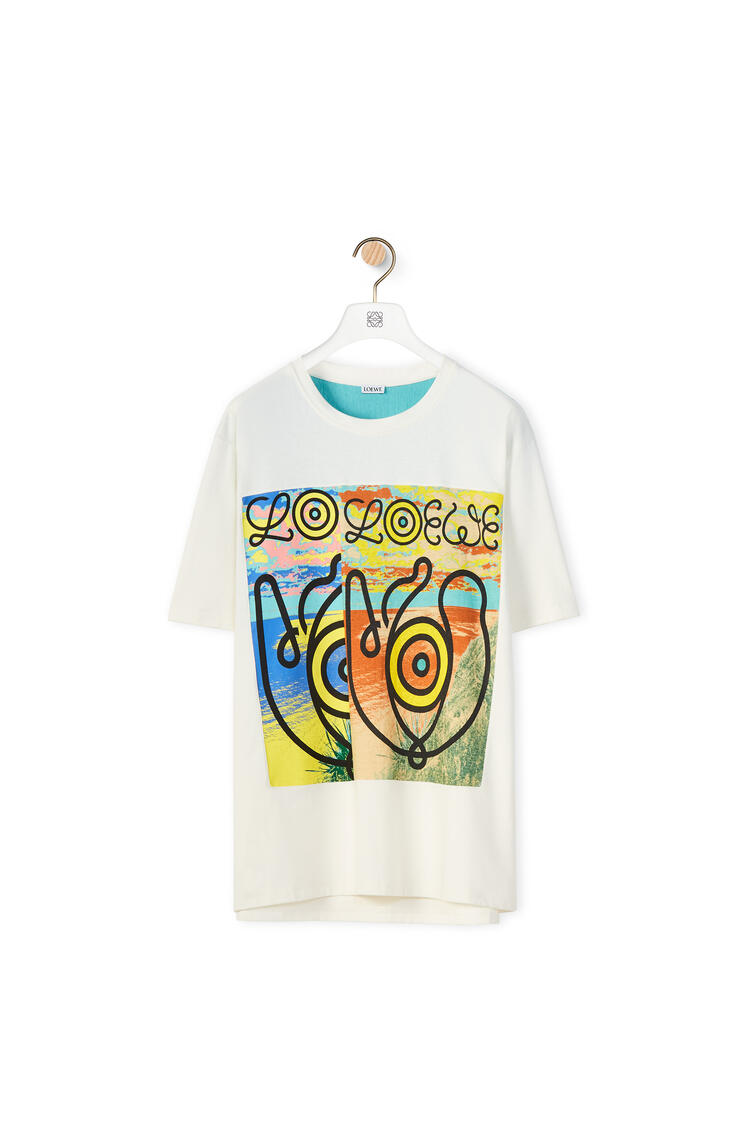 LOEWE Camiseta de algodón suprarreciclado con logotipo Blanco/Multicolor pdp_rd