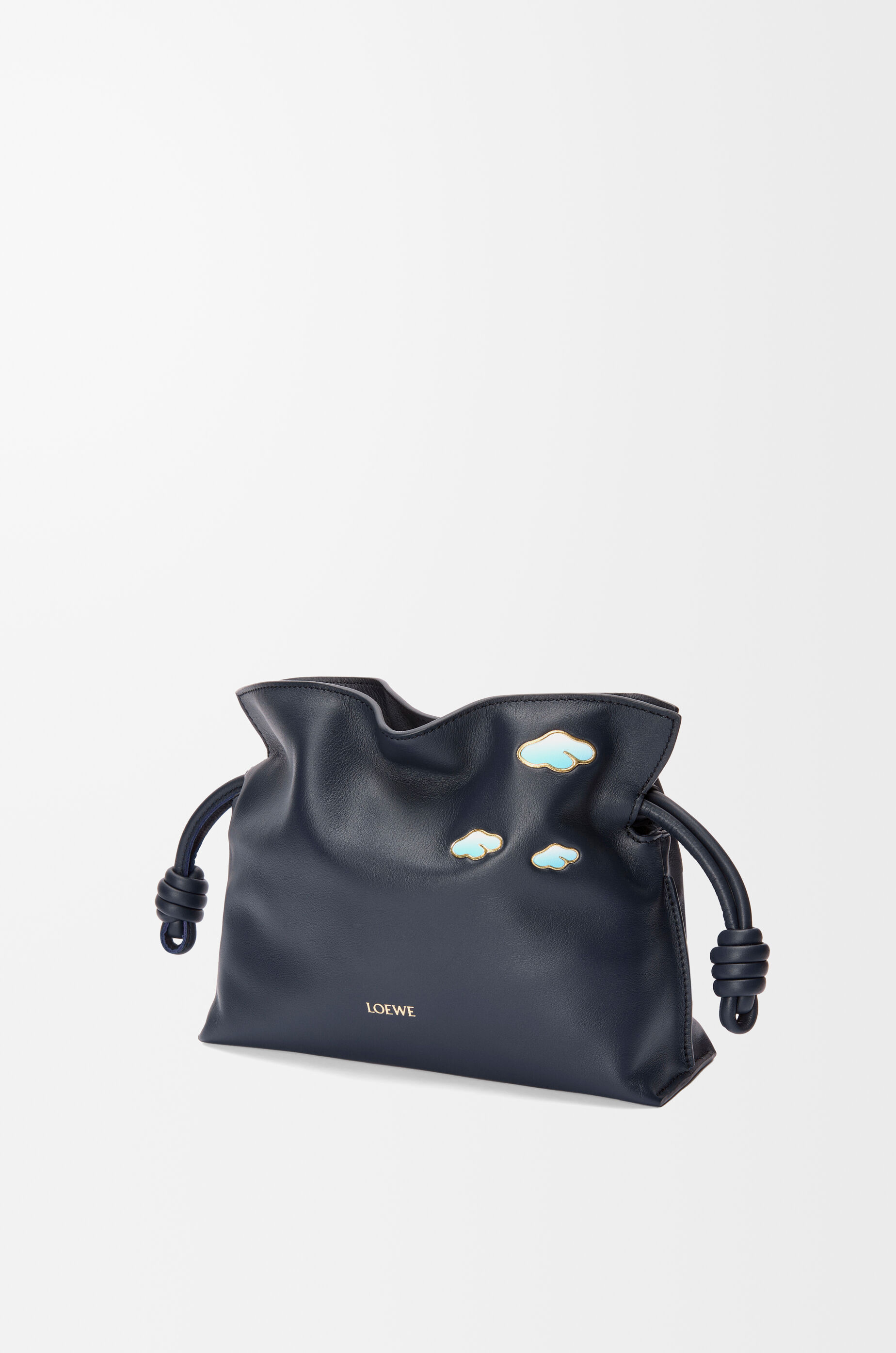 Medium Flamenco clutch in nappa calfskin Blue - LOEWE