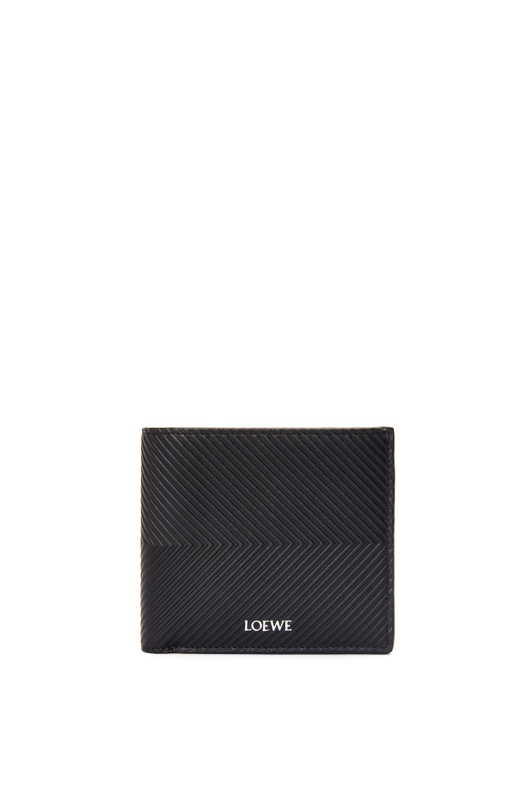 Bifold wallet in textured classic calfskin Black LOEWE