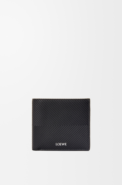 Bifold wallet in textured classic calfskin Black - LOEWE 