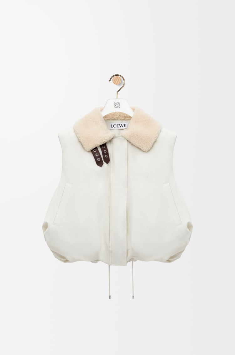 LOEWE Puffer vest in cotton blend Ivory