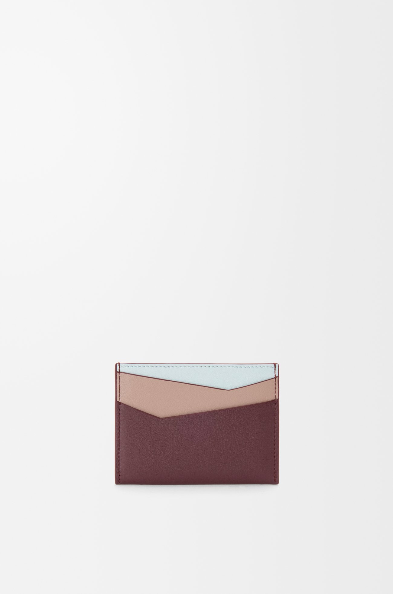 LOEWE Puzzle plain cardholder in classic calfskin Frozen/Dark Burgundy