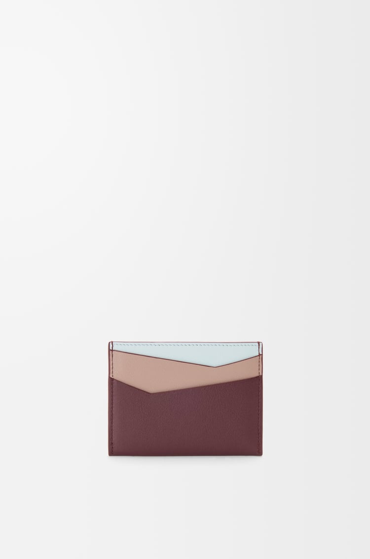 LOEWE Tarjetero Puzzle en piel de ternera Hielo/Burdeos Oscuro