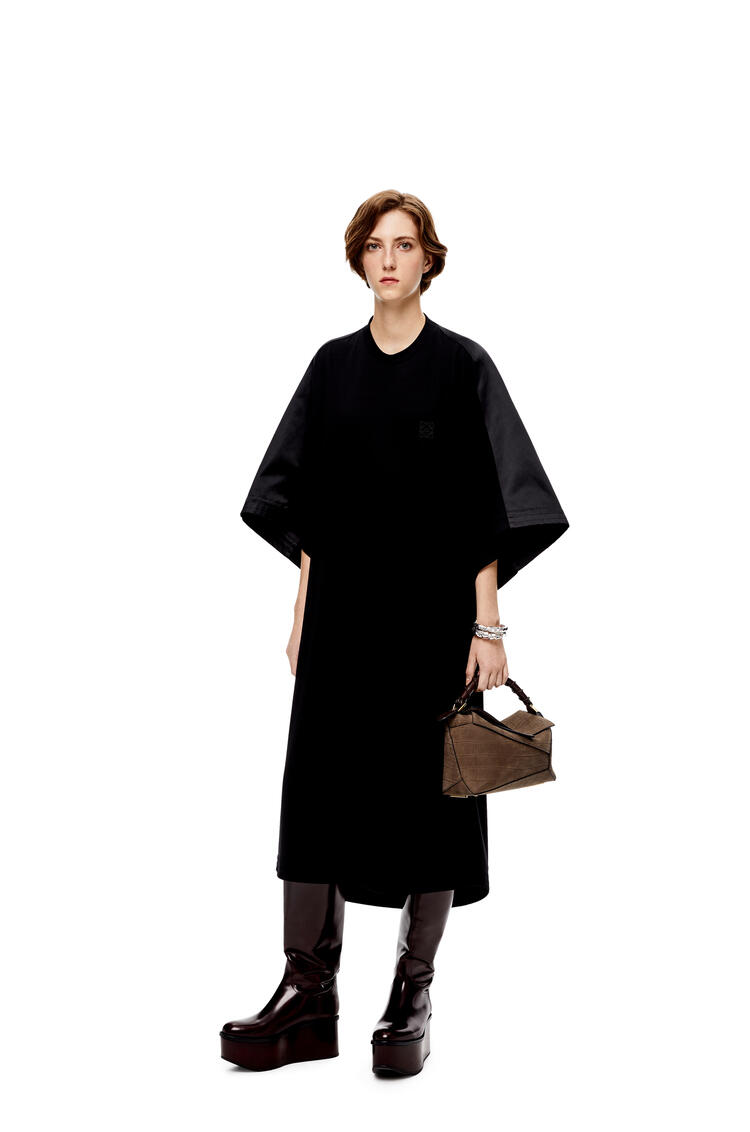 LOEWE Tunic dress in silk and cotton Black pdp_rd
