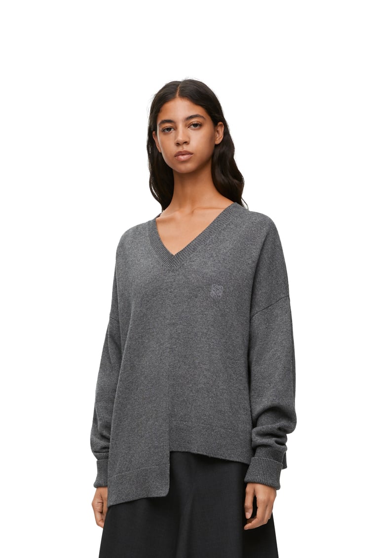 LOEWE Asymmetric sweater in cashmere Dark Grey