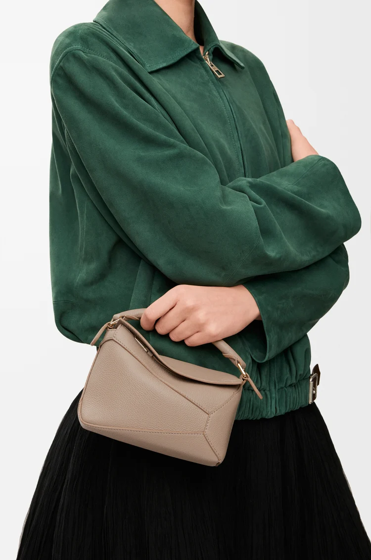 LOEWE Mini Puzzle Edge bag in soft grained calfskin Sand