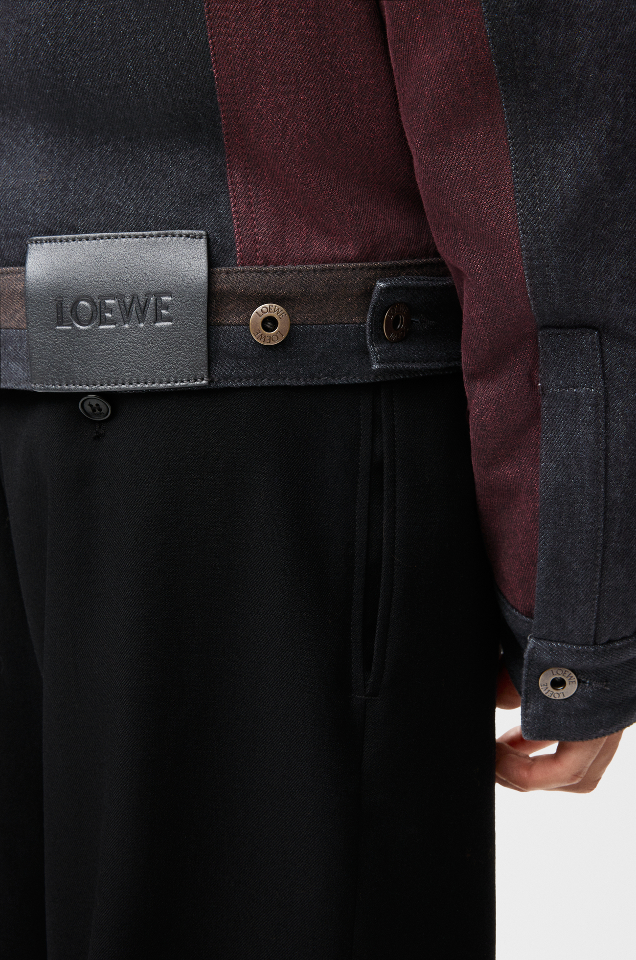 LOEWE Jacket in denim Black/Burgundy