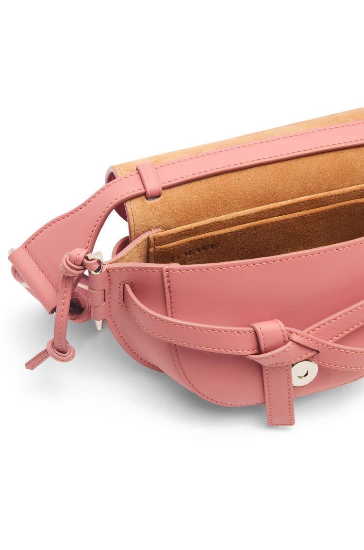 LOEWE Mini Gate Dual bag in soft calfskin and jacquard Peach Bloom