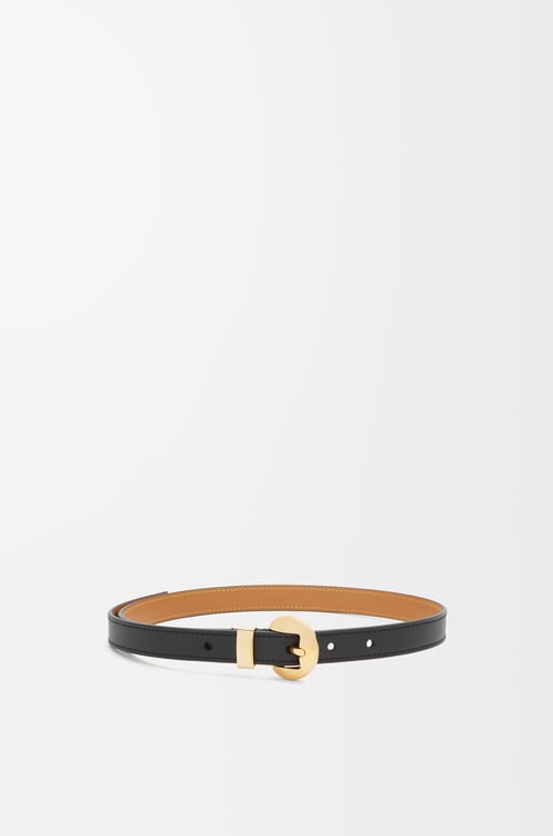 LOEWE ぺブル ベルト（スムースカーフ） ブラック/ゴールド
