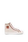 LOEWE High top sneaker in Anagram jacquard and calfskin Natural/White pdp_rd