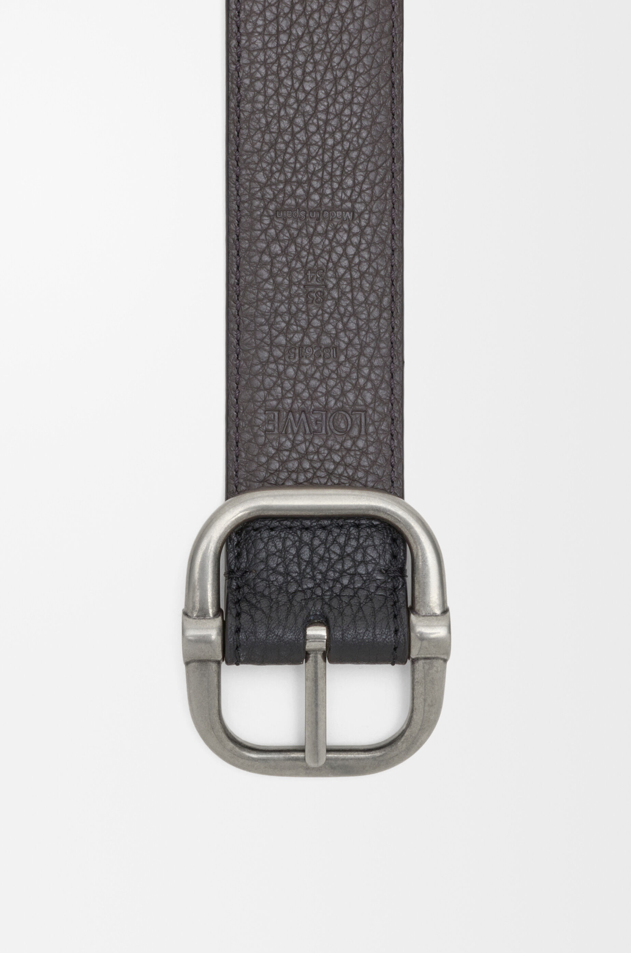 LOEWE Reversible Loop belt in supple grained calfskin Black/Dark Grey/Vint Pall
