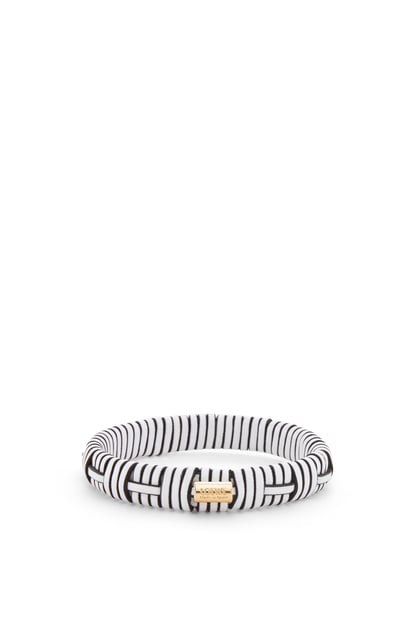 LOEWE Woven bangle in brass and classic calfskin Soft White plp_rd