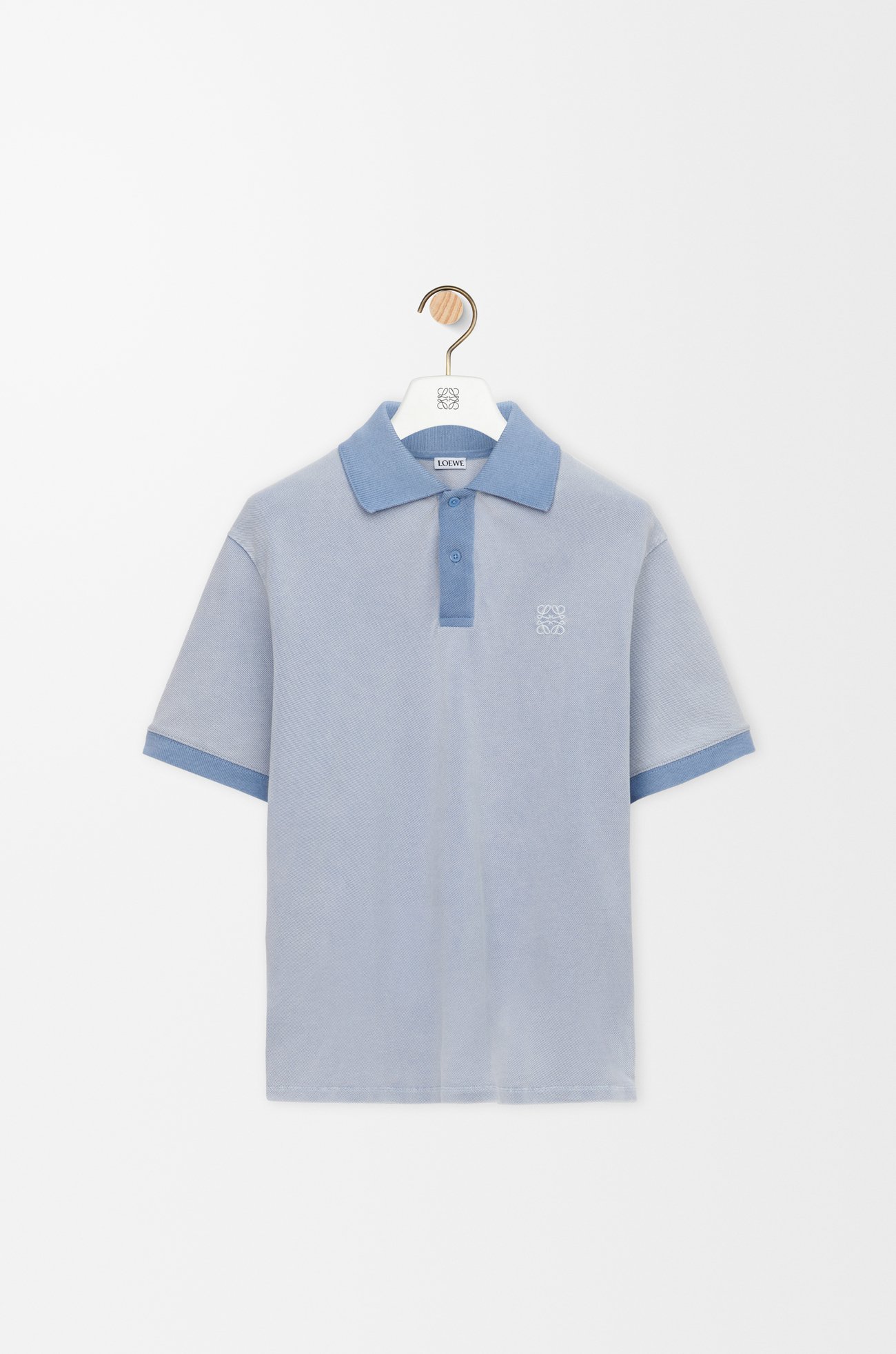 LOEWE Polo en algodón Azul Claro