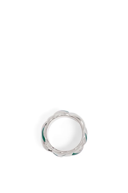 LOEWE Nest ring in sterling silver and enamel Silver/Green plp_rd