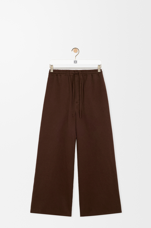 LOEWE Drawstring trousers in cotton Chocolate Brown