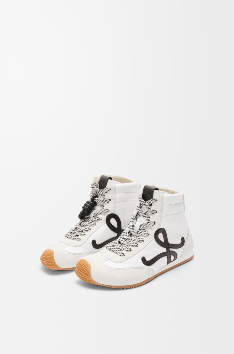 LOEWE Ballet Runner 2.0 high-top in nylon and calfskin White/Black