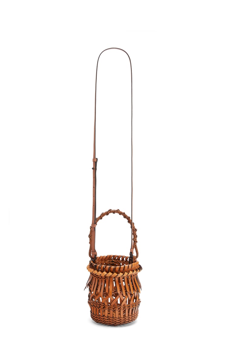 LOEWE Small Fringes Bucket bag in calfskin Tan