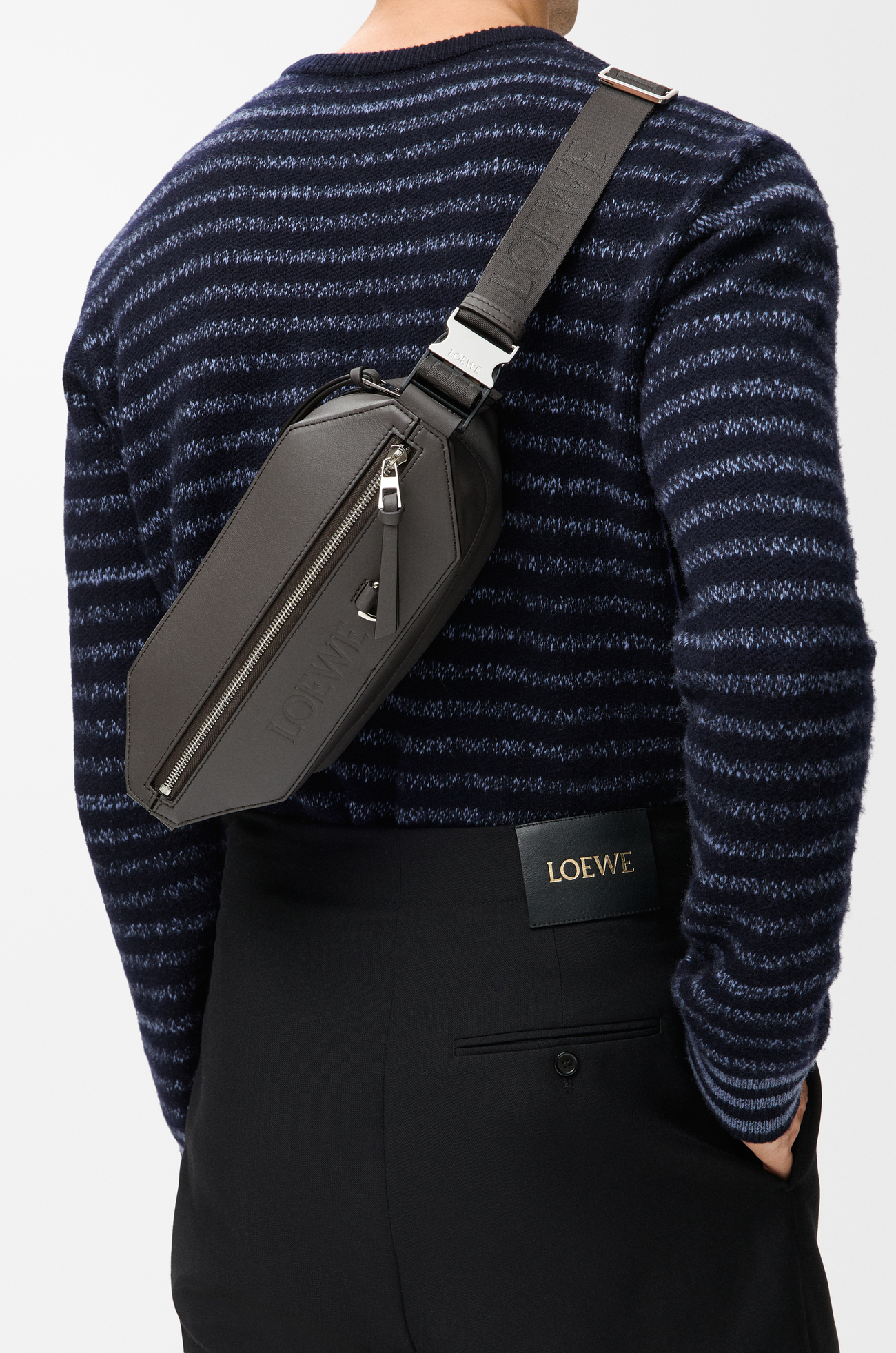 LOEWE Convertible sling in classic calfskin Dark Grey