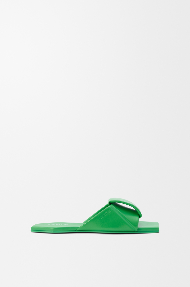 LOEWE Origami Pantolette aus Lammleder Kleeblattgrün
