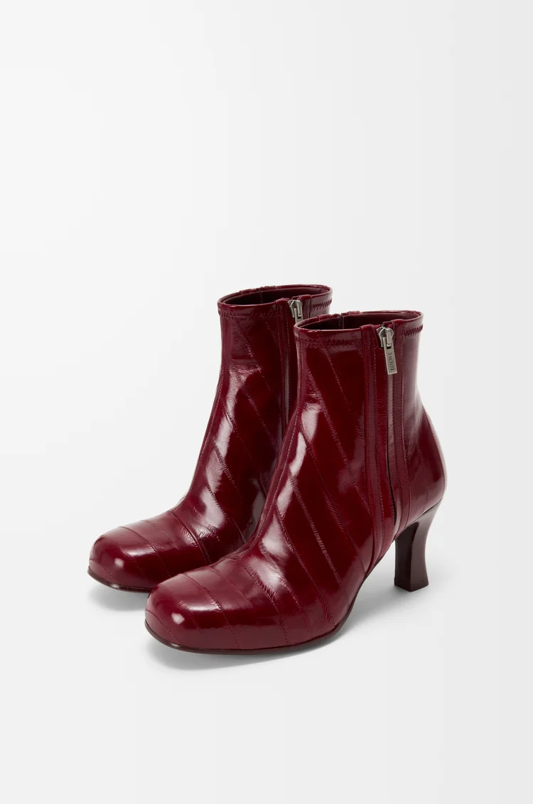LOEWE Bobine ankle boot in eel Burdeos