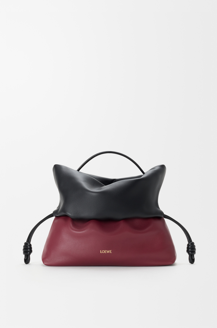 LOEWE 플라멩코 롤드 백 - 바이컬러 멜로우 나파 램스킨 블랙/코퍼 레드