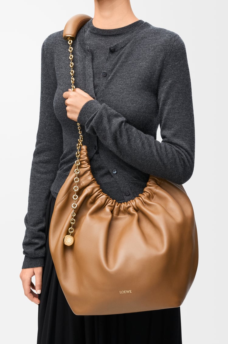 LOEWE Medium Squeeze bag in mellow nappa lambskin Oak
