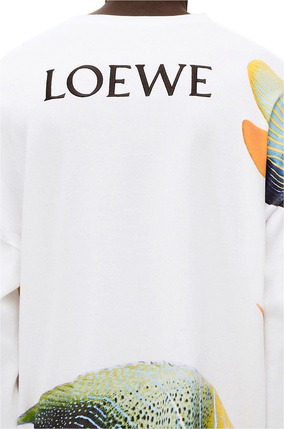 LOEWE 棉質魚長袖 T 恤 白色