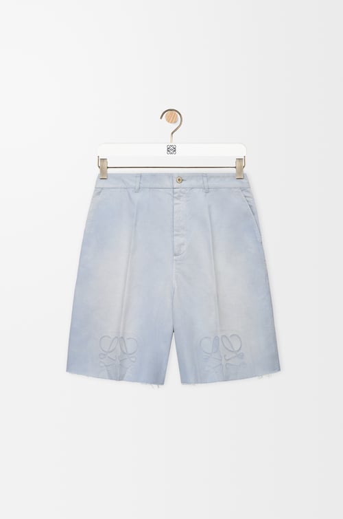 LOEWE Anagram shorts in cotton Sky Blue